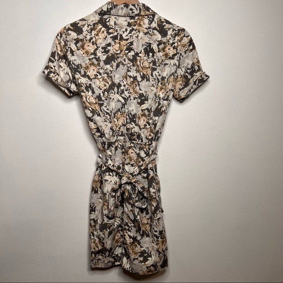 L.L Bean Signature Short Sleeve Floral Utility Waist Tie Dress Size 2 - Picture 6 of 11